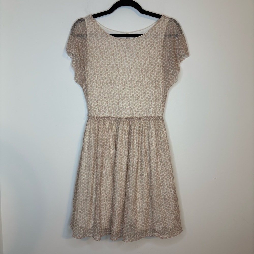 Anthropologie Weston Wear Light Pink Mini Tulle Dress Short Sleeve Size Small